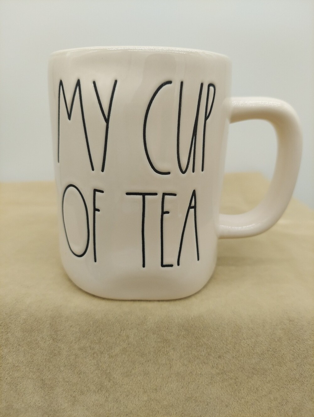 Rae Dunn MY CUP OF TEA Mug Yellow interior